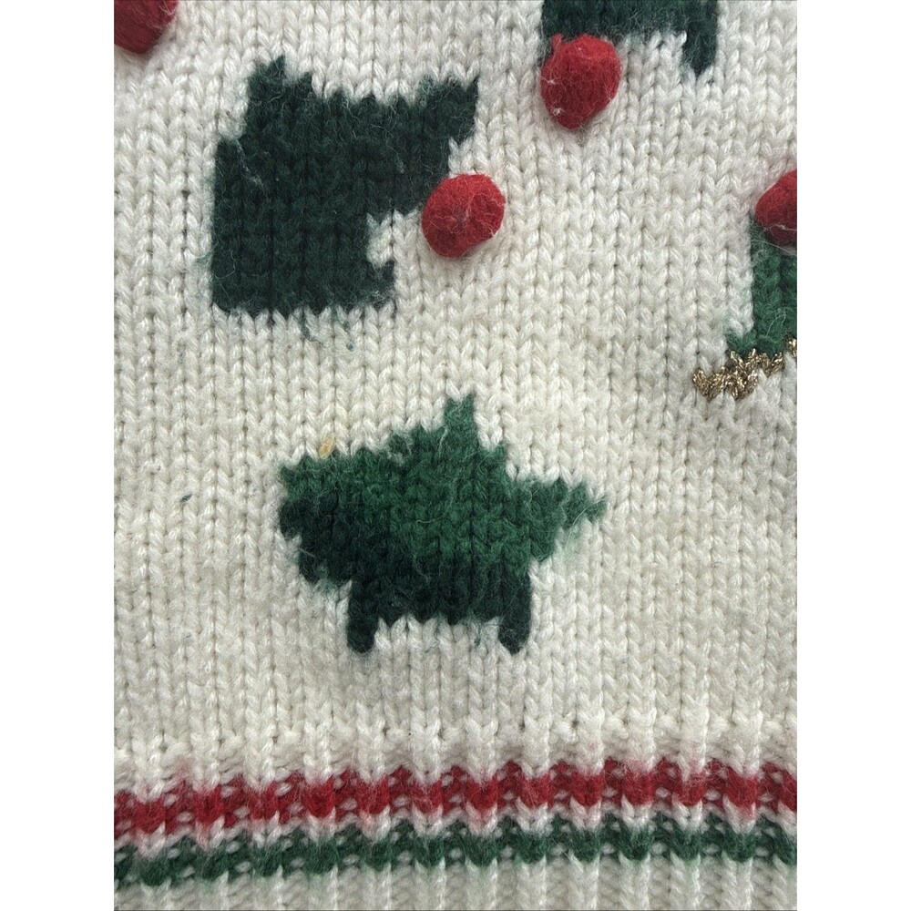 Hasting & Smith Vintage Xmas Chunky Knit Sweater Novelty Christmas Poinsetta 11 - Picture 4 of 5